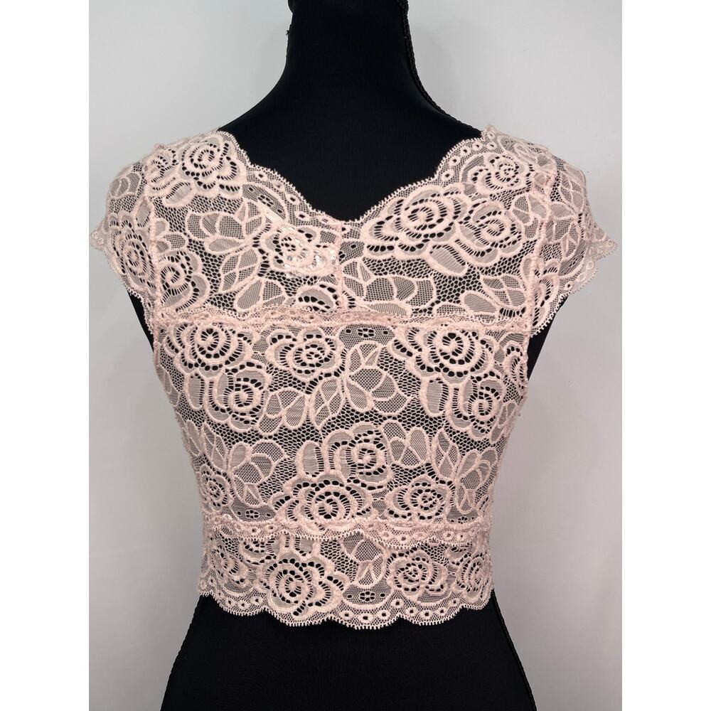 Free People Intimately Lace Bralette Top Medium Pink Nude - Picture 2 of 8